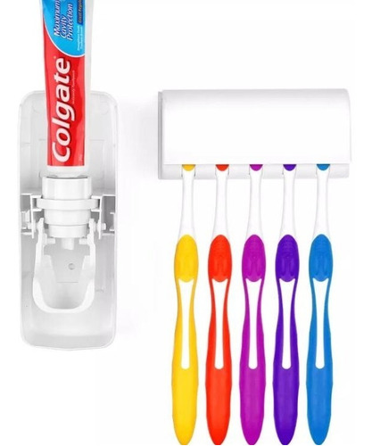 Dispensador Automatico Pasta Dientes Con Soporte 5 Cepillos