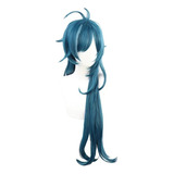 Peluca Kaeya De Genshin Impact Cosplay Para Hombre, 80 Cm De