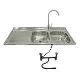 Lavaplatos 120x50 Sobreponer Llave Inox Pro Full Accesorios