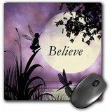 Mouse Pad Cielo Morado Dibujo Hadas Believe 8 X 8 Pulgadas