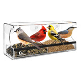 Casita Para Pajaro Comedero Acrilica De Ventana - Rectangulo