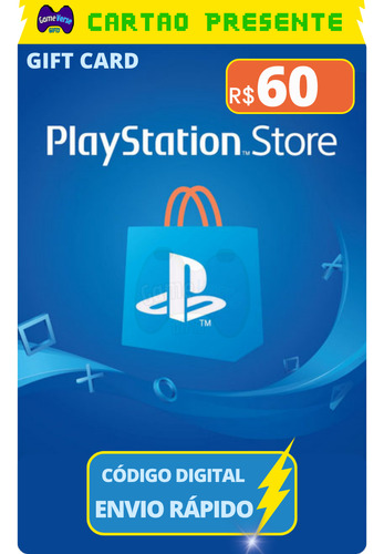 Gift Card Playstation Cartao Psn Br R$ 60 Reais