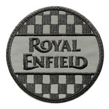 Parche Bordado Royal Enfield  Reflectivo Con Bandera Pits 