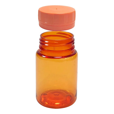 Pires Embalagens Potes Plásticos Para Cápsulas 75ml 20 Unid Tampas Invioláveis Laranja