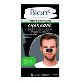 Bandas Nasales Bioré Para Hombre Limpieza Profunda Con Carbón Natural 6 Banditas