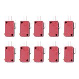 Botão Arcade Micro Switch 10pcs Vermelho 3pins Push Substitu