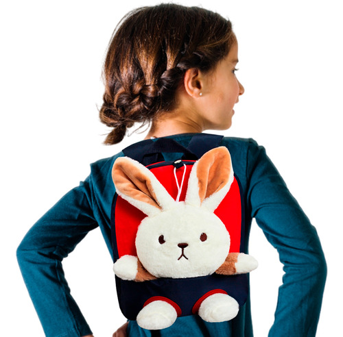 Mochila Infantil Para Preescolar Niños Pequeños, Mochila De Conejo Peluche Desmontable Diseño Encantador, Resistente, Cómoda, Espaciosa Para Juguetes