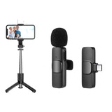 Tripode Palo Selfie Bluetooth + Microfono Inalambrico Usb C