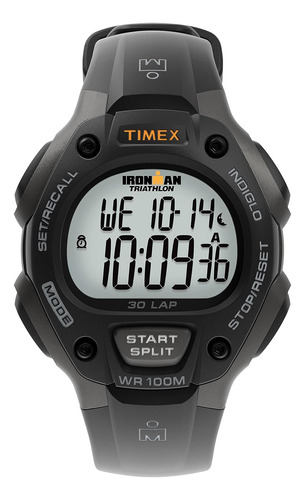 Timex Men's Ironman Classic 30 38mm Watch Black/gray/oran...