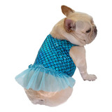 Moorfowl Bulldog Francés Hada Meraid Vestido Perro Niña Tul 