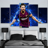 5 Cuadros Lionel Messi Barcelona Aura Futbol Arte Pared