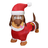 Decoración Inflable De Navidad Para Perro Salchicha