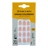 Kit 24 Unhas Postiças Formato Almond Nude Claro Marco Boni