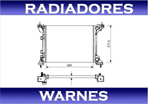 Radiador Fiat Uno Novo Way 1.4 2016 2017 2018 2019 Foto 3