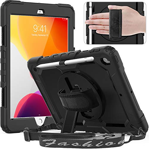 Funda Resistente Giratoria Para iPad 9th/ 8th/ 7th Gen Negro