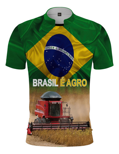Camiseta Agro Brasil Patriota Colheitadeira Trator Case Ag05