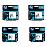 Kit Cartuchos De Tinta 664 Original 2 Negro Y 2 Tricolor