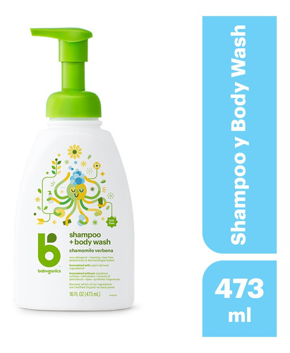 Babyganics Shampoo Y Body Wash Chamomille Verbena 473ml