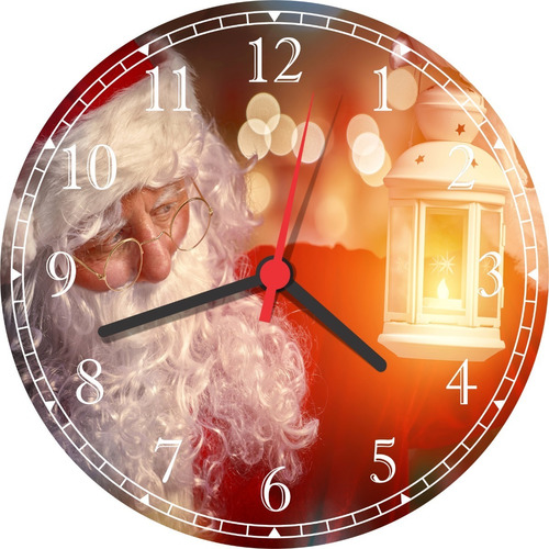 Relógio De Parede Grande 40 Cm Papai Noel Natal Decorar