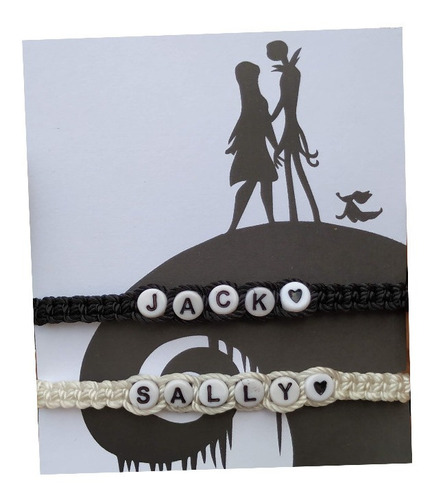 Dúo De Pulseras Pareja O Amigos Jack Y Sally Halloween