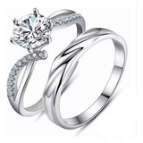 Anillo De Promesa Plata 925 Hombre Y Mujer Ajustables