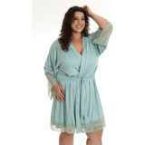 Robe Hobby Plus Size Roupão Feminino Noiva Renda Luxo 301