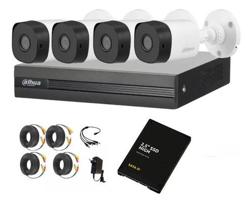 Dahua Kit Seguridad Dvr 4 Ch Hdmi P2p + 4 Camaras Full Hd 