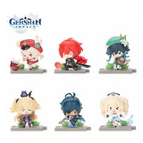 6pcs Genshin Impact Action Figure Q Versão Game Role Doll