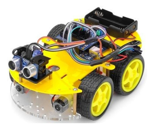 Kit Robot 4 Ruedas Motor Arduino Robótica Completo