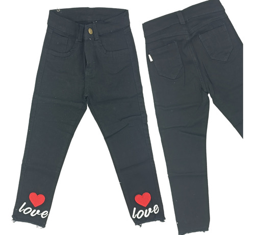 Pantalón De Jeans Elastizado De Nena Niña Kaorikawaii Art-23