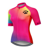 Jersey Team Pink Uv Dama Bici Ruta Ciclismo Deporte 