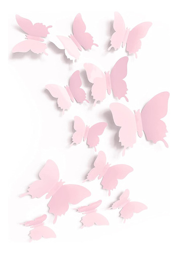 Adhesivos Decorativos De Mariposas Rosas, 24 Unidades, ...