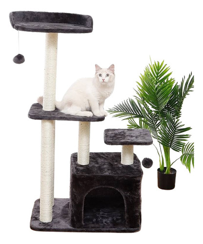 Rascador Torre Para Gatos 3 Pisos 120 Cms Altura Premium 