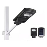 Solar Luminária Pública Poste Rua Led 50w-pt C/sensor Frio