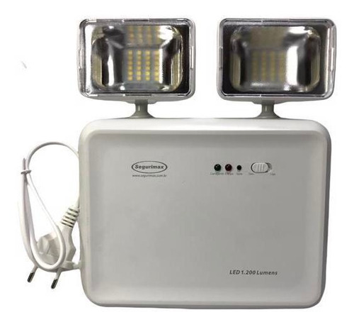 Luminária De Emergência Segurimax 48 Leds 2 Projetores 1200l