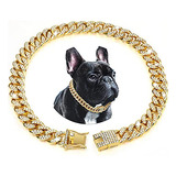 Collar De Perro Con Cadena De Oro Con Diamante De 15 Mm De A
