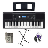 Kit Teclado Yamaha Psr-e373 Con Base + Adaptador.