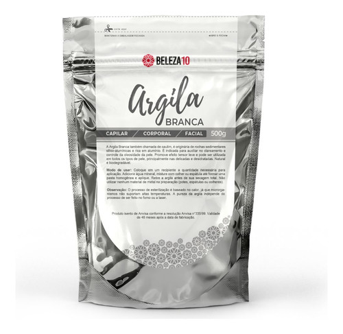 Argila Branca Beleza10 Hidratante E Clareadora 500g