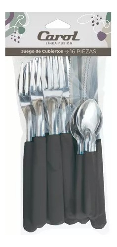 Set X16 Cubiertos Carol Soft Cuchillo Tenedor Cuchara Pastel