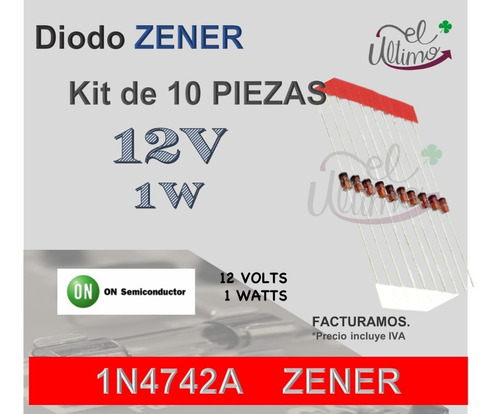 1n4742a Diodo Zener 12v 1w | 12 Volts  1 Watt