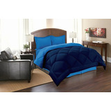 Elegant Comfort 3pc Comforter Set, Full/queen, Navy/aqua