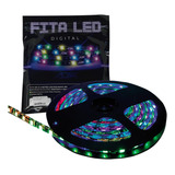 Fita Led Digital Ajk Ws2811 Endereçável 12v 5m 300 Leds Ip67