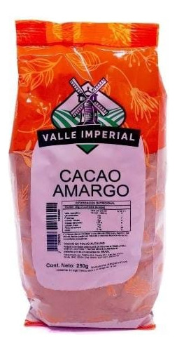 Cacao Amargo 250 Grs - Valle Imperial.