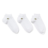 Pack 3 Calcetines Lacoste Tobillo Punto Hombre Logo Negro