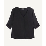 Blusa Mujer M 3/4 Negro  Seven Poliester 28123591-10