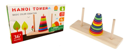 Juego Madera Encajable Montessori Didáctico Torre Hanoi Gd