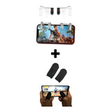 Kit 1 Par Luva De Dedo Gamer + 1 Par Gatilhos R1 L1 Celular