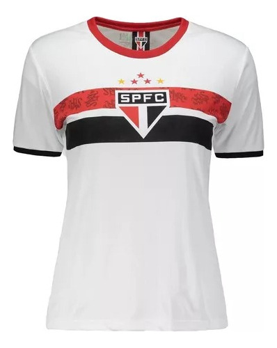 Camiseta São Paulo Licenciada Feminina Braziline Stencil