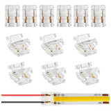 12 Conectores Led Cob Forma De L De 2 Pines, 8 Mm, Tira...