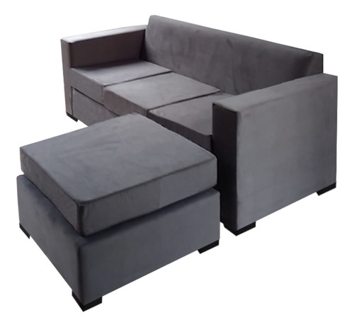 Sillon Sofa 3 Cuerpos + Camastro Pana Antimanchas Cubile